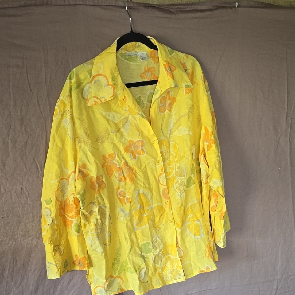 Harve Benard Yellow Floral Blouse